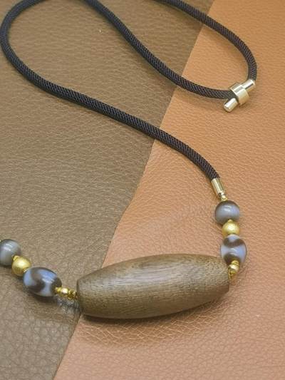 颜紫熹品牌商务订制款货品第1期 - 莞香系海南黄油格天珠设计款锁骨链