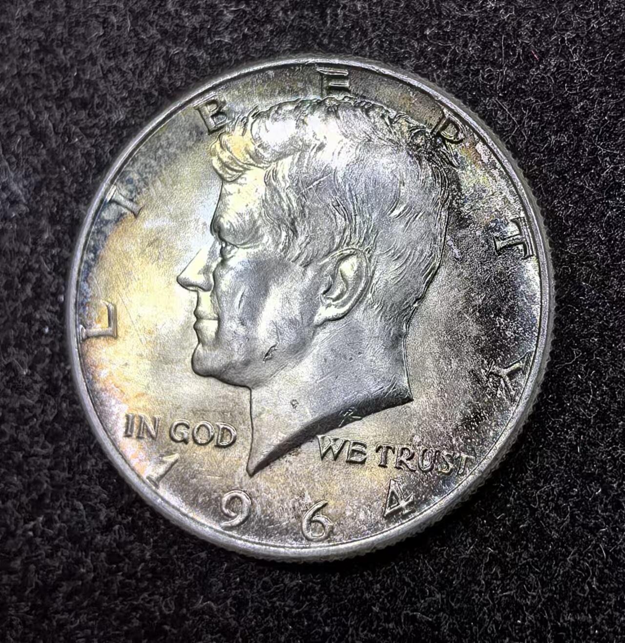 北京马甸外国币专卖微拍第124期，外国金银币专场，陆续上新，欢迎关注 1964年美国高银半美元银