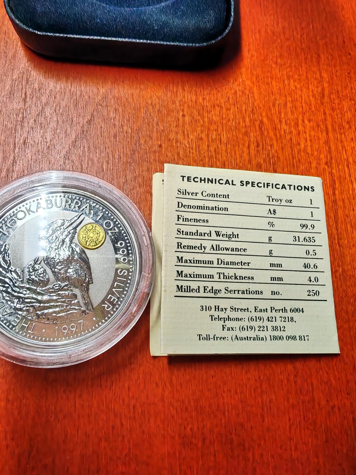 长老汇龙年精选第二十一场拍卖 1997澳大利亚笑翠鸟1元日本20元金币密印银币，盒证全，2500枚