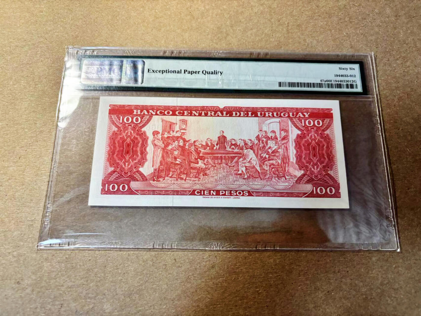 【Blue Auction】✨世界纸币精拍第526期【精】 乌拉圭 1967年100比索 PMG66EPQ 