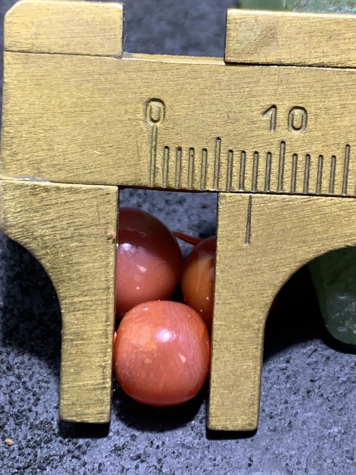 冻料柿子红南红玛瑙老形桶珠三颗！配串利器！