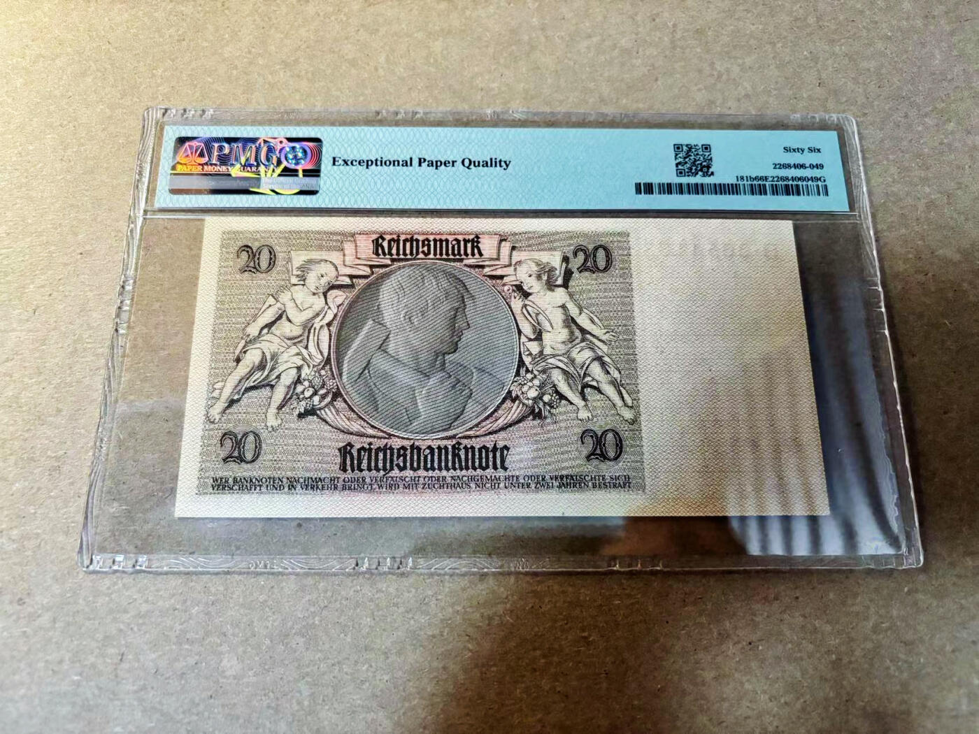 【Blue Auction】✨世界纸币精拍第526期【精】 德国 1929年20马克 PMG66EPQ