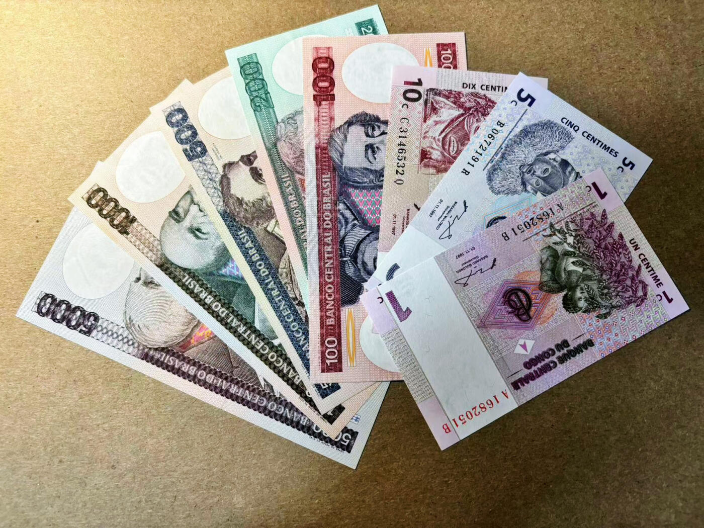【Blue Auction】✨世界纸币精拍第526期【精】 【一组8张】刚果、巴西纸币一组 UNC/UNC-