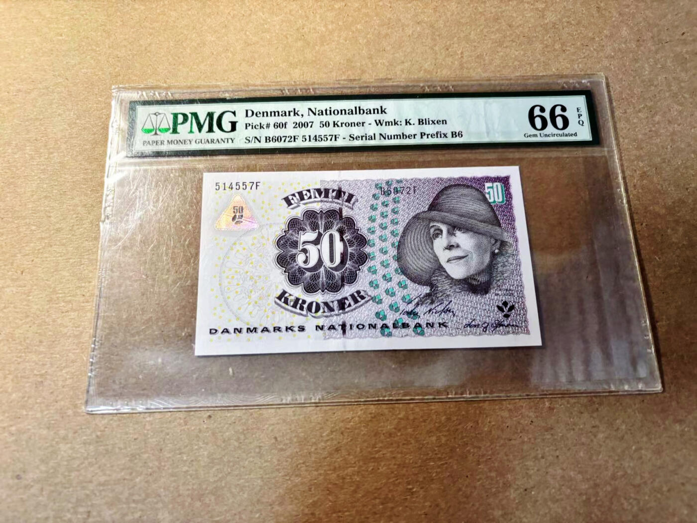 【Blue Auction】✨世界纸币精拍第526期【精】 丹麦 2007年50克朗 PMG66EPQ 