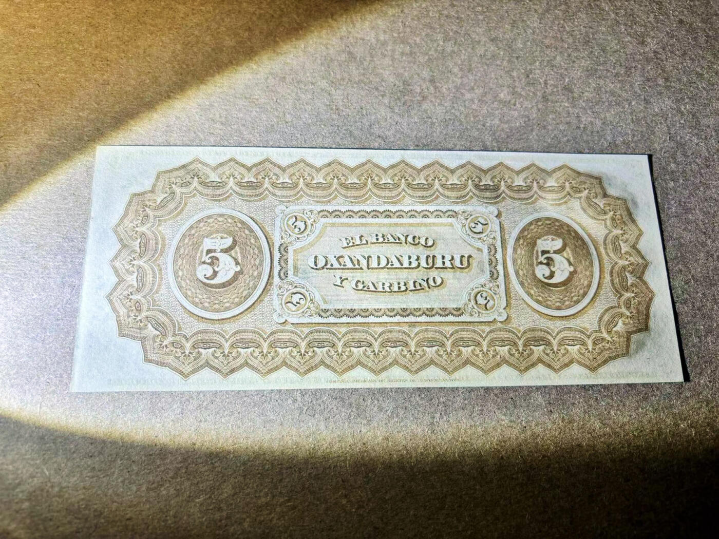 【Blue Auction】✨世界纸币精拍第526期【精】 【百年风云】阿根廷 1869年5比索 双面设计精美 大场景 UNC（边缘一个极小黑点不影响主图欣赏） 