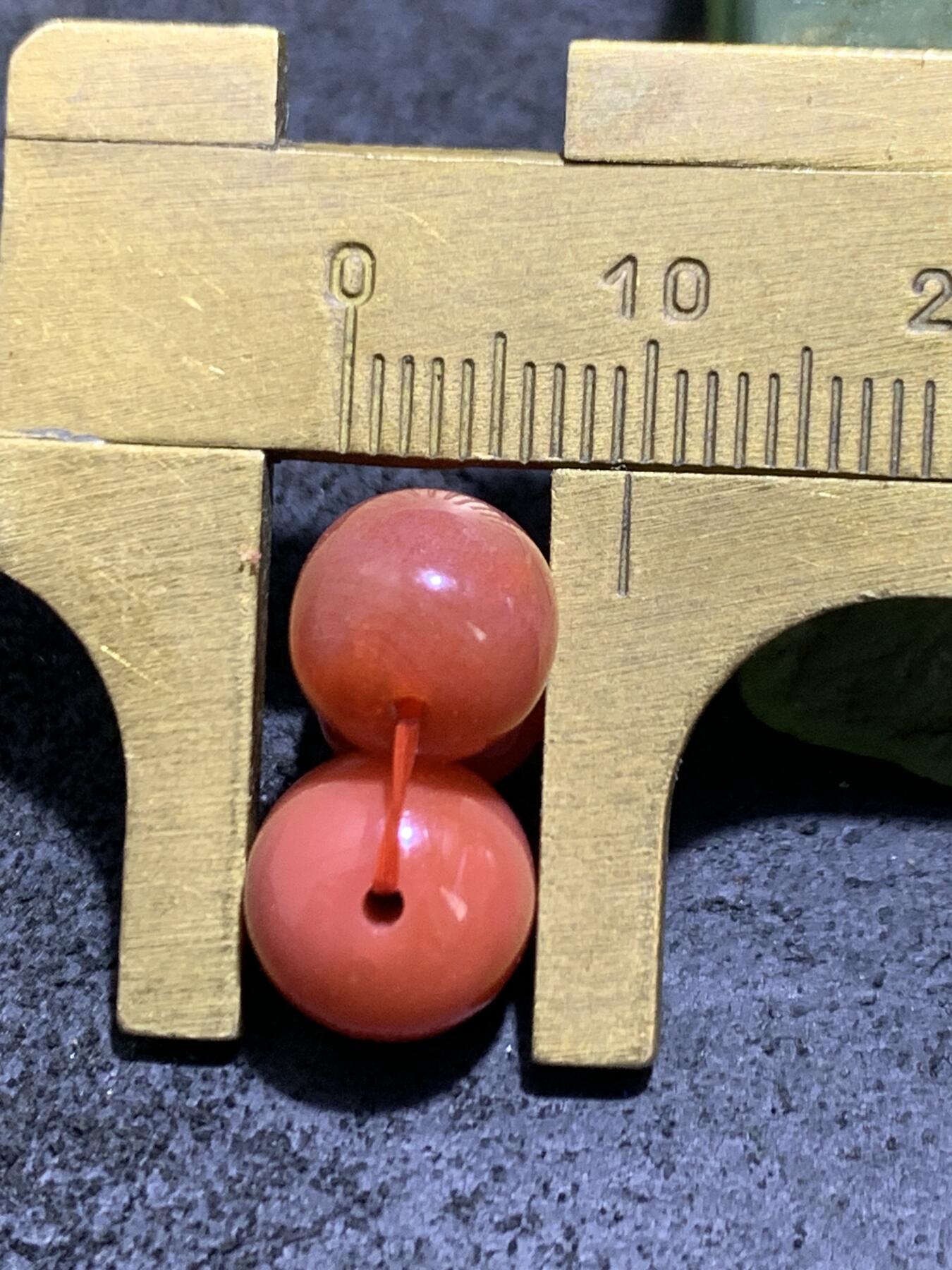 冻料柿子红南红玛瑙老形桶珠三颗！配串利器！