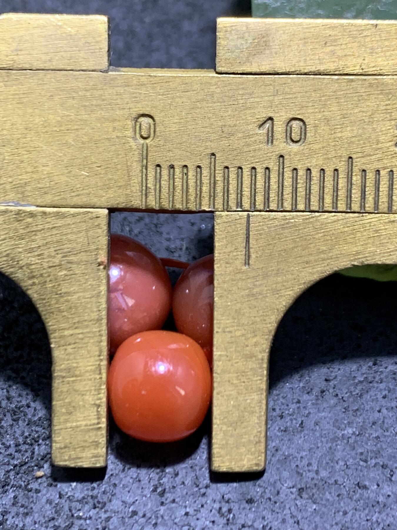 冻料柿子红南红玛瑙老形桶珠三颗！配串利器！