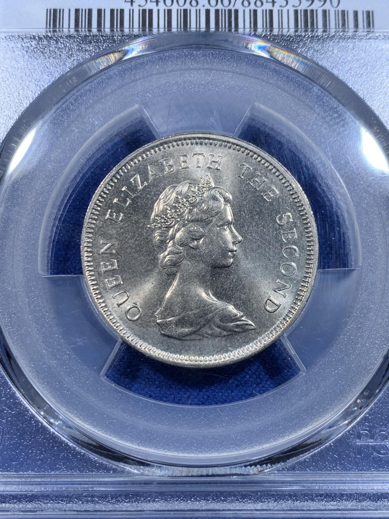 《竞宝斋》第297场- 周日，周一  2场连拍 （全场包邮） PCGS MS66 中国1979香港一圆 卷拆送评 超高分难得 两面都有类镜面效果 转光非常犀利