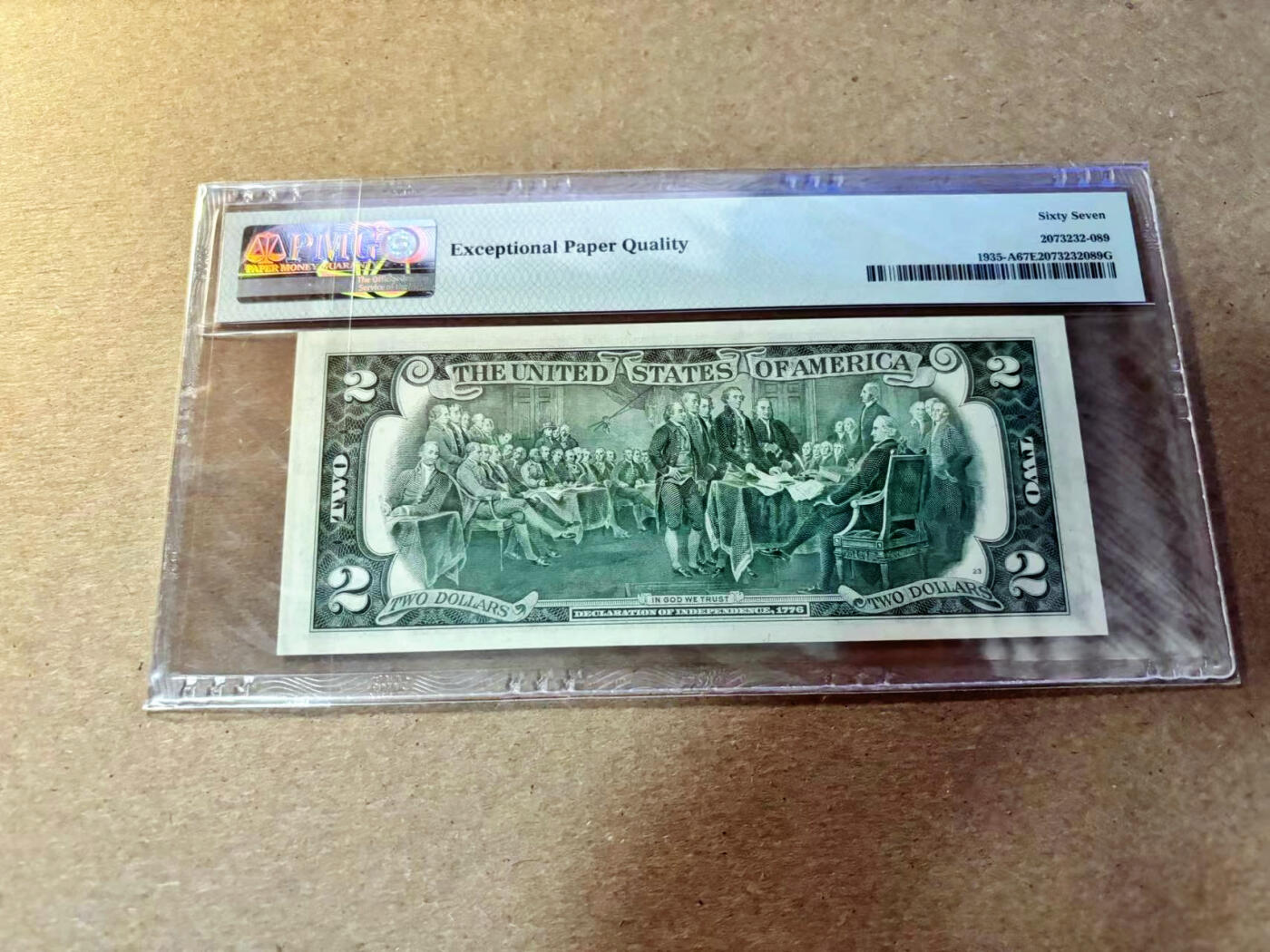 【Blue Auction】✨世界纸币精拍第526期【精】 【AA】美国 1976年2美金 PMG67EPQ 高分
