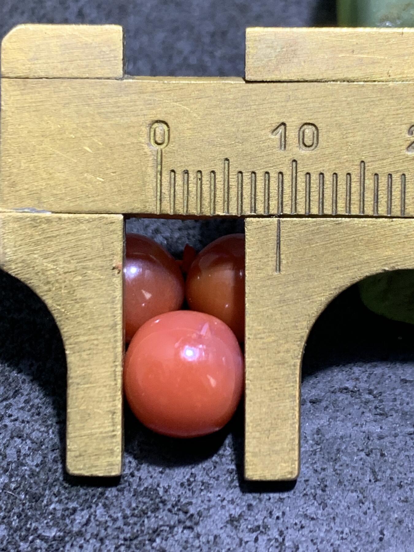 冻料柿子红南红玛瑙老形桶珠三颗！配串利器！