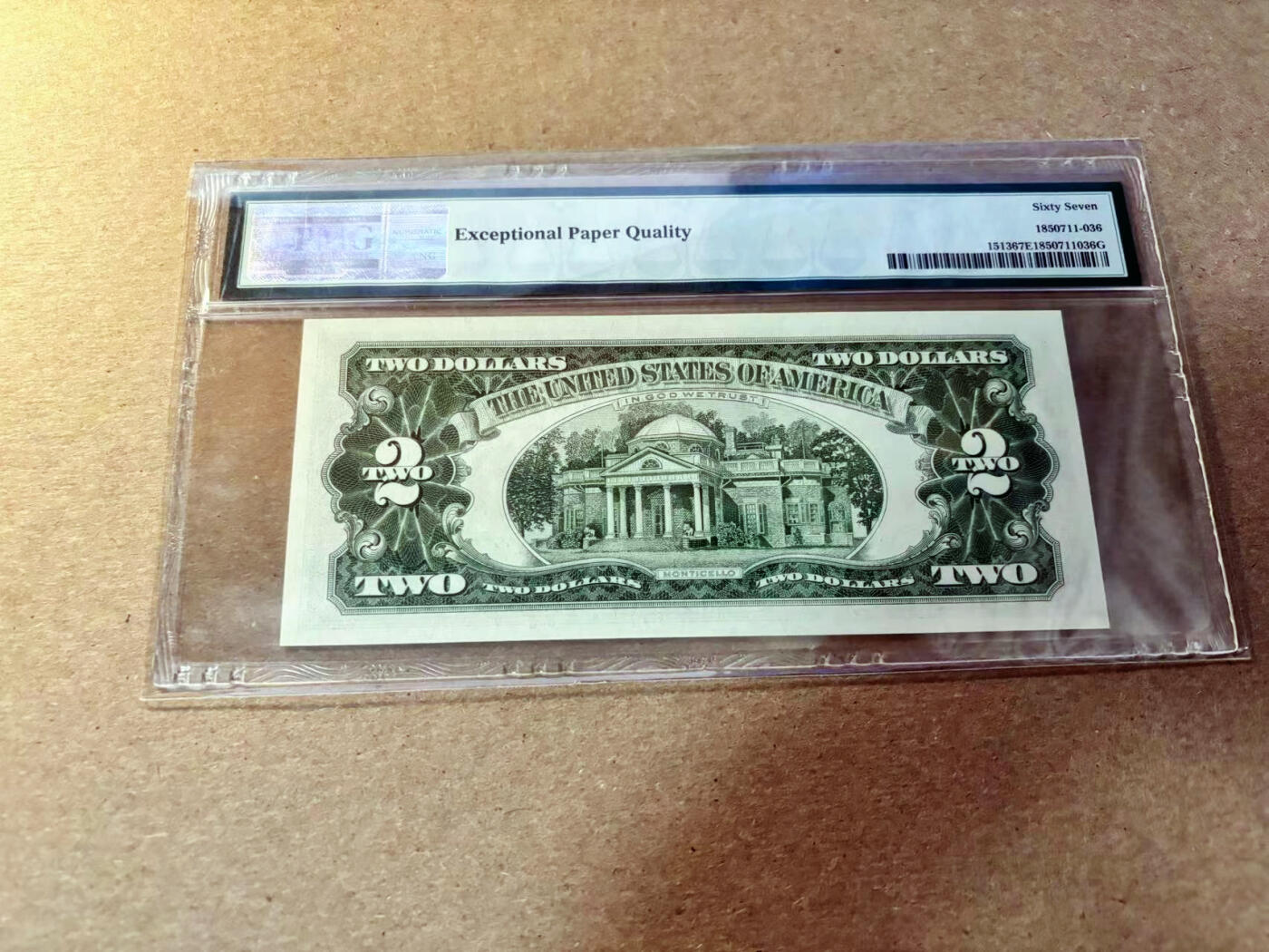 【Blue Auction】✨世界纸币精拍第526期【精】 【AA】美国 1963年2美金 PMG67EPQ 高分