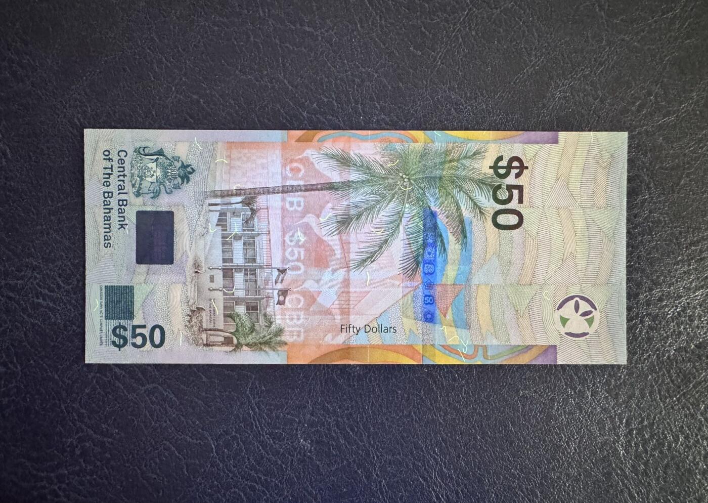 收藏联盟Quantum Auction 第368期拍卖  巴哈马2019年50元 品相全新UNC 半塑开窗混合钞
