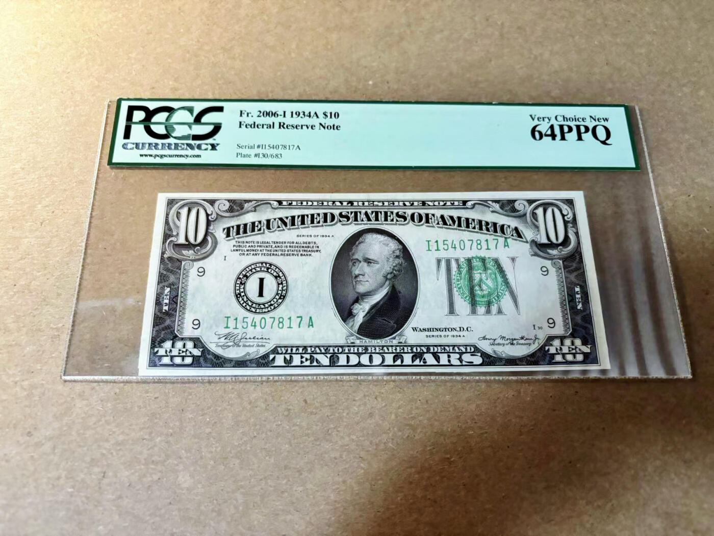 【Blue Auction】✨世界纸币精拍第526期【精】 美国 1934年10美金 PCGS64EPQ 