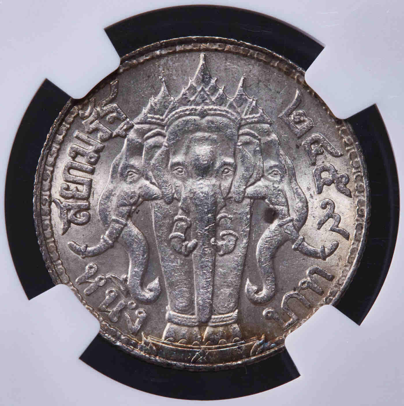 泰国1916年拉玛六世大象1铢银币 NGC-MS62 