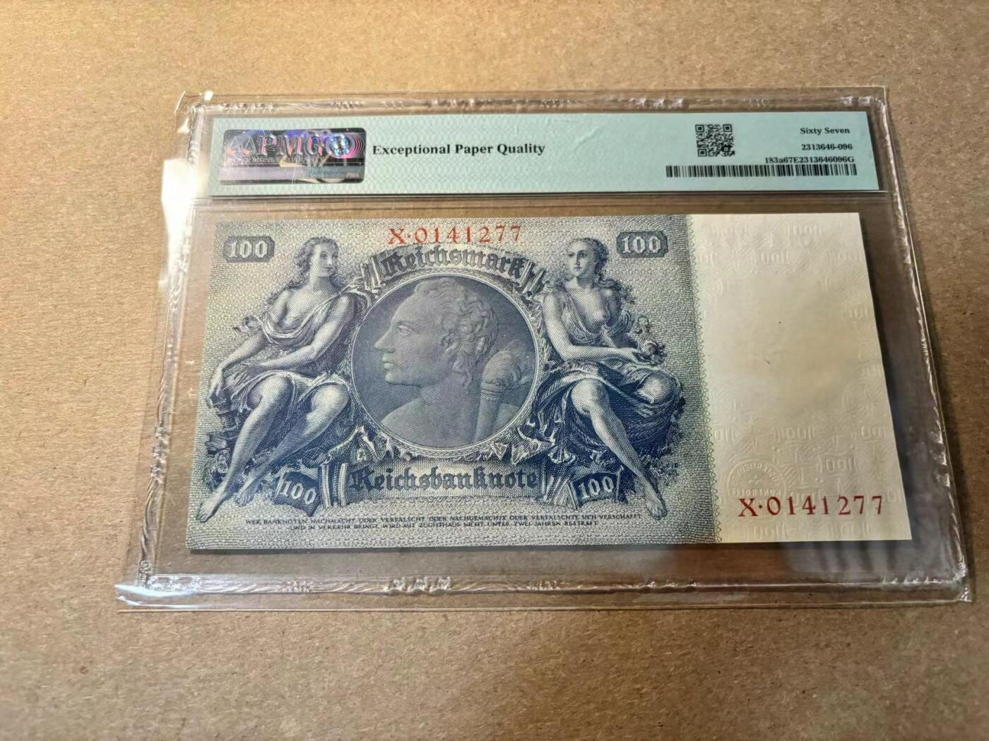 【Blue Auction】✨世界纸币精拍第526期【精】 德国 1935年100马克 PMG67EPQ 高分 