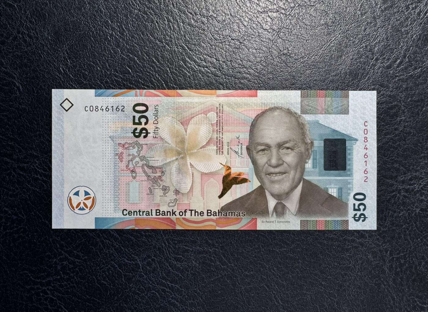 收藏联盟Quantum Auction 第368期拍卖  巴哈马2019年50元 品相全新UNC 半塑开窗混合钞