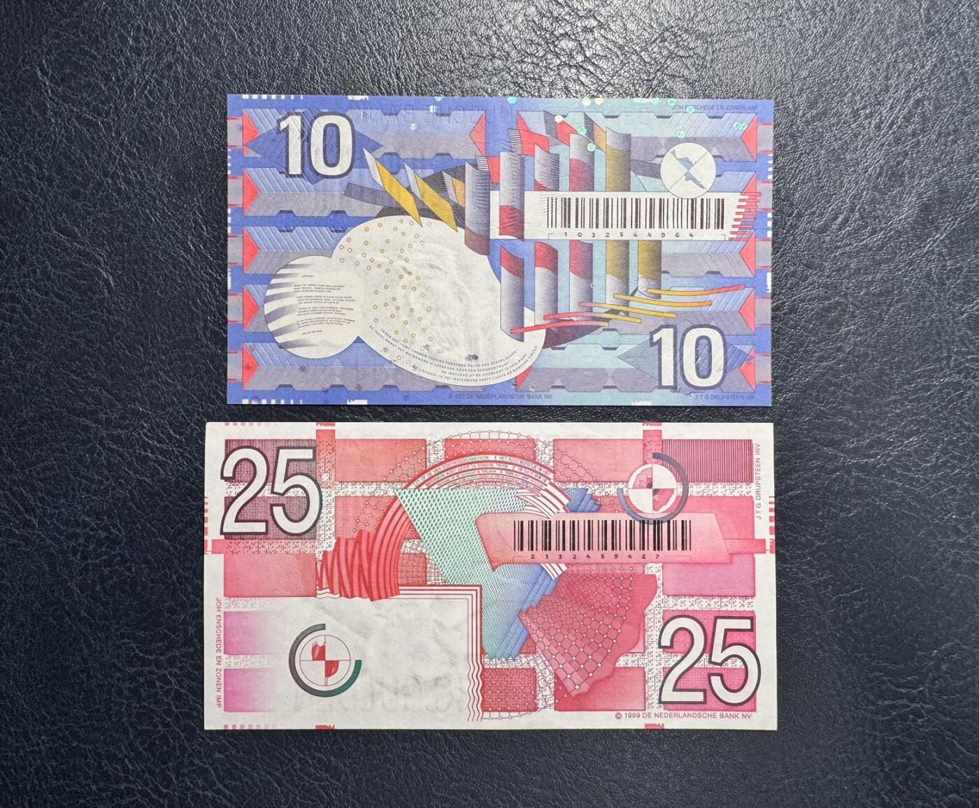 收藏联盟Quantum Auction 第368期拍卖  荷兰1989-97年10和25盾以及1966-68年5和10盾 品相分别为Au和AU-