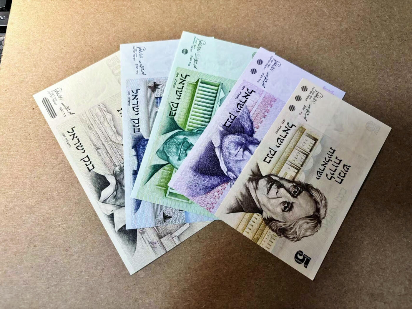 【Blue Auction】✨世界纸币精拍第526期【精】 【一组5张】以色列1973-75年5-500Lirot UNC/UNC-