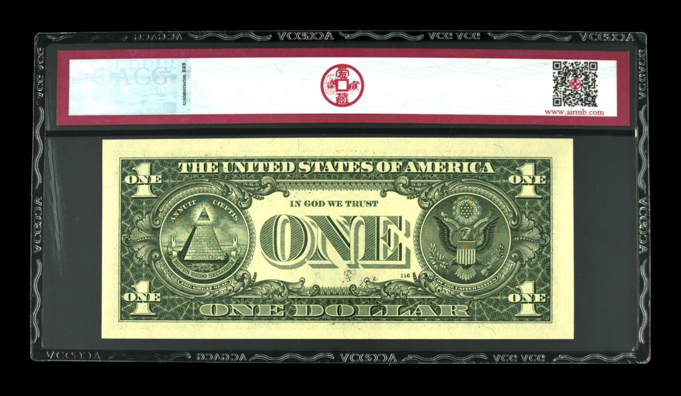 收藏联盟Quantum Auction 第368期拍卖  美国联邦2013年1美元大象号 ACG 68EPQ 号码数二 号码无457