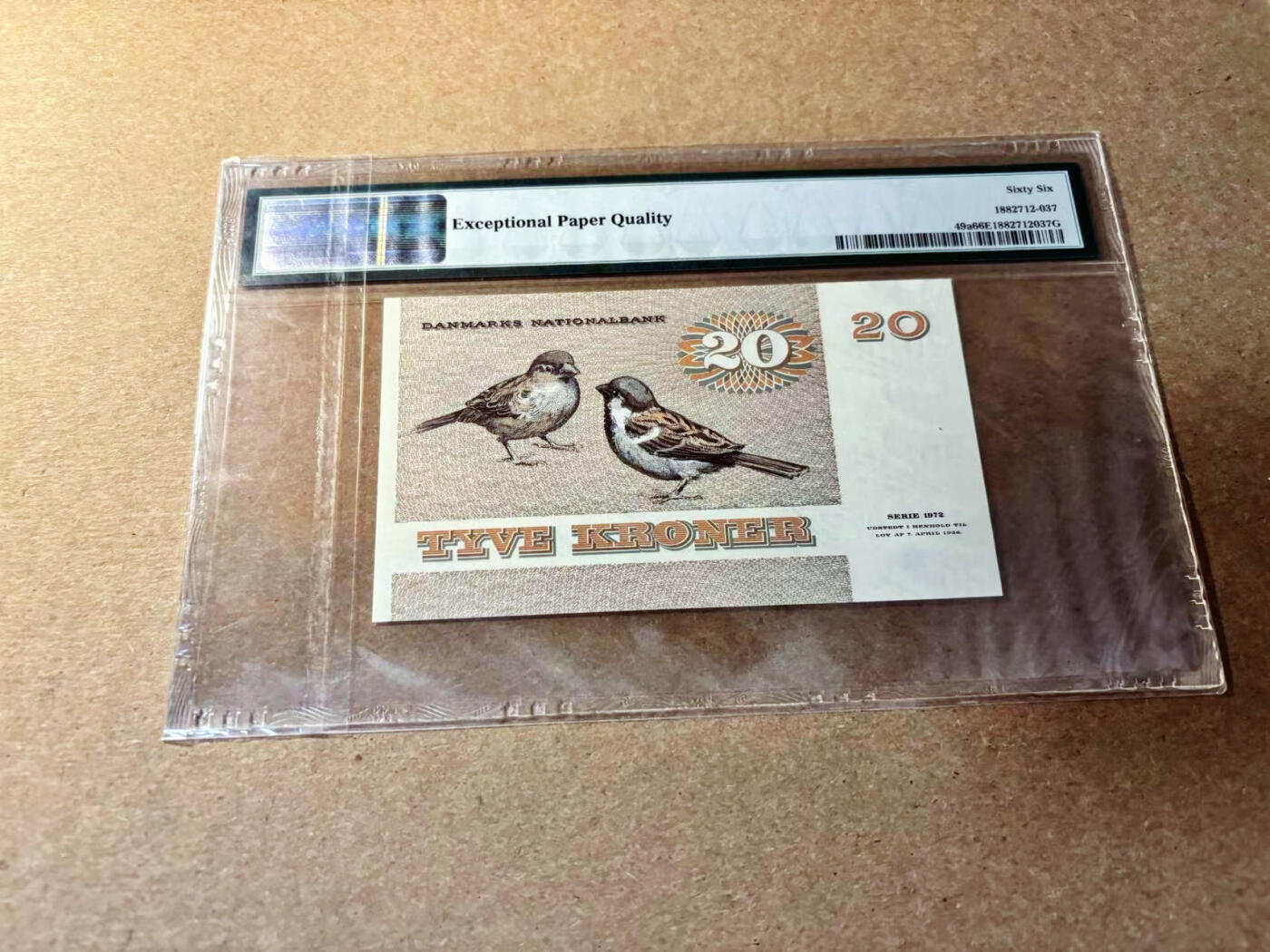【Blue Auction】✨世界纸币精拍第526期【精】 【a版A0冠】丹麦 1979年20克朗 PMG66EPQ 