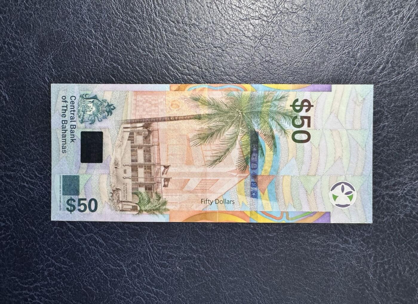 收藏联盟Quantum Auction 第368期拍卖  巴哈马2019年50元 品相全新UNC 半塑开窗混合钞