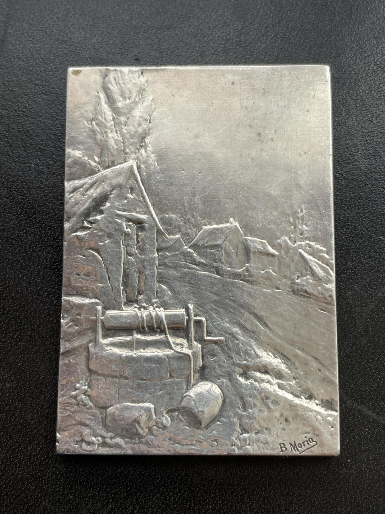 「木头集藏」章牌精品专场！ B.Moria~法国乡村纪念银章  尺寸：64×44mm，80 g，边铭：丰饶角 1ARGENT, 少见银章，可能有清洗痕迹。