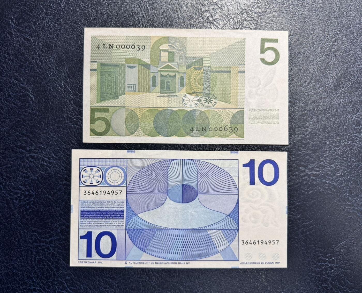 收藏联盟Quantum Auction 第368期拍卖  荷兰1989-97年10和25盾以及1966-68年5和10盾 品相分别为Au和AU-