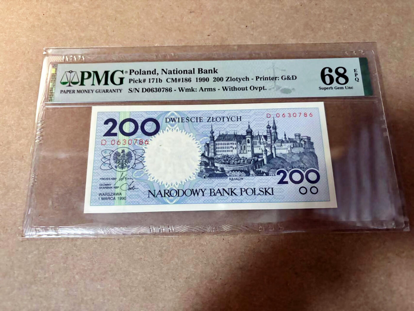 【Blue Auction】✨世界纸币精拍第527期【精】 波兰 1990年200兹罗提 PMG68EPQ 超高分