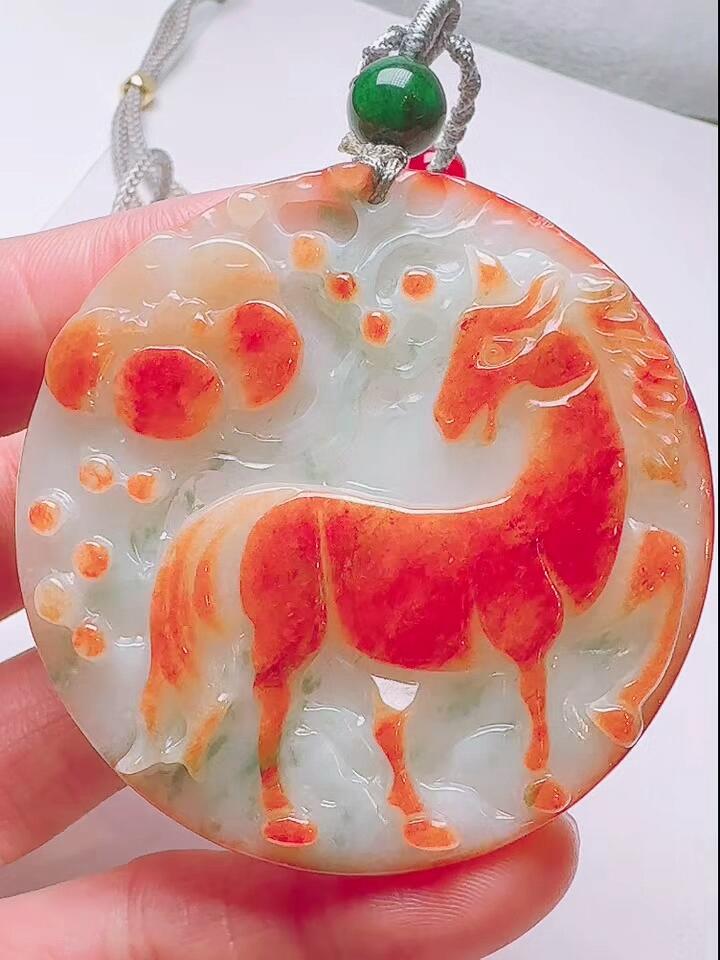 珠宝文玩专场 新货漏，天然 A货高货翡翠吊坠