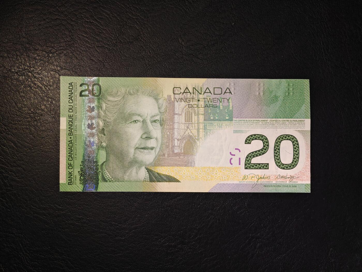 加拿大 2004年 首发年份 20加元 纸币 全新UNC