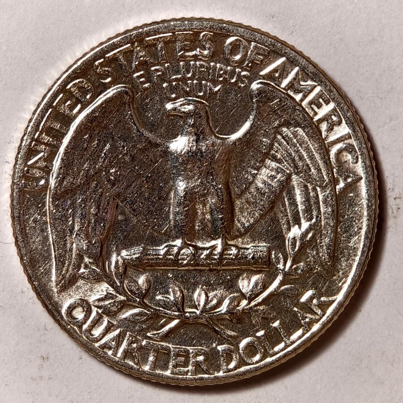 紫瑗钱币——第402期 美国 1964年 华盛顿 25美分 6.25克 0.9银 UNC