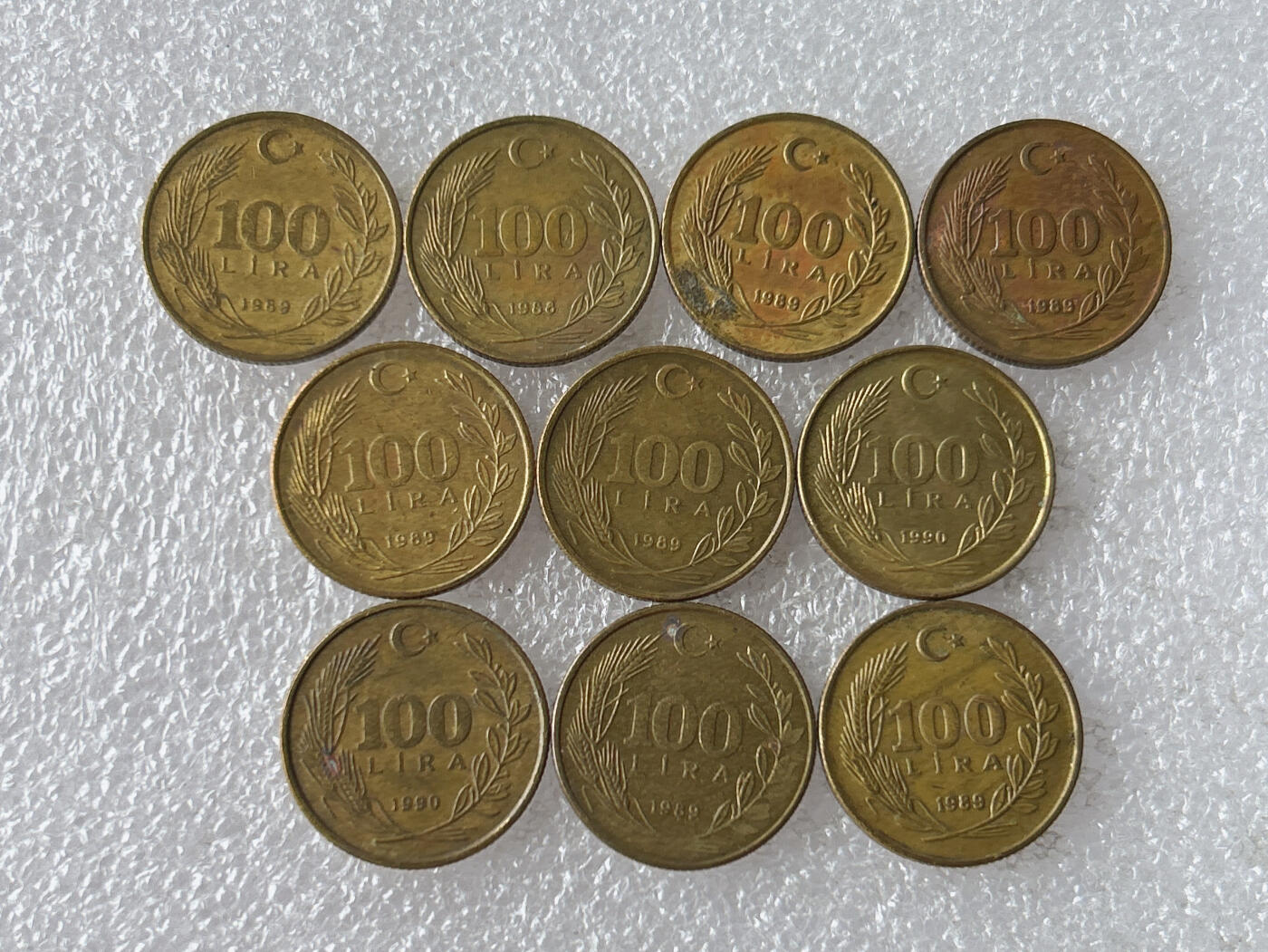 第一海外回流一元起拍收藏 散集专场 第110期 土耳其100里拉黄铜币 10枚
