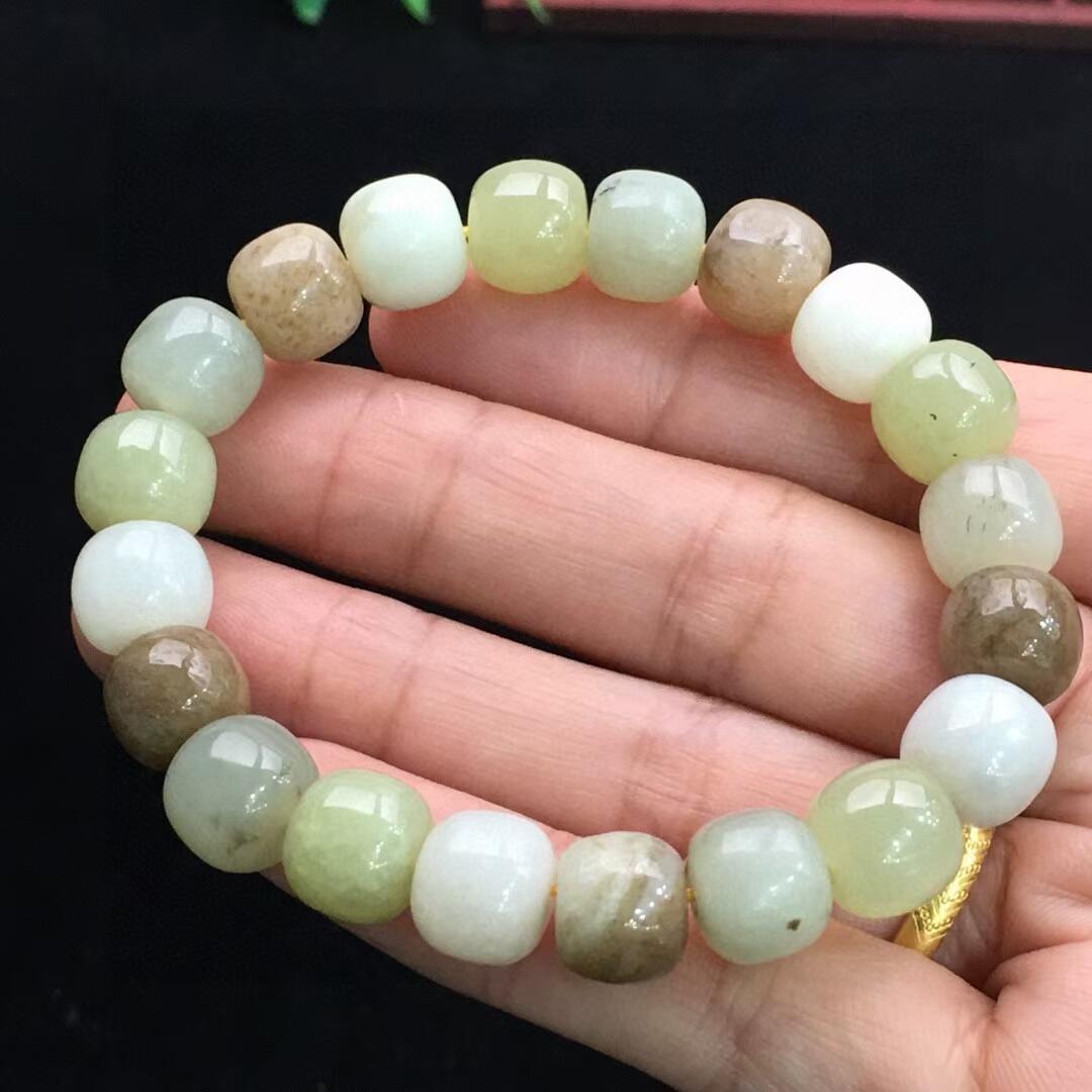 珠宝文玩专场 天然和田玉老型珠手串