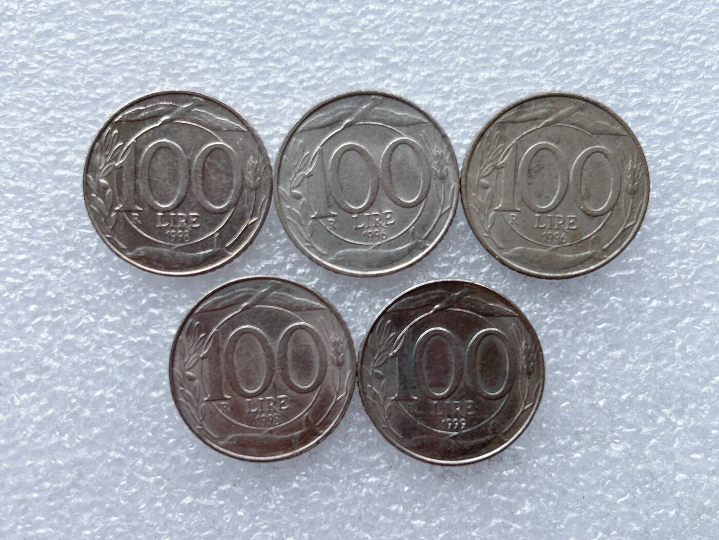 第一海外回流一元起拍收藏 散集专场 第110期 意大利100里拉硬币 5枚