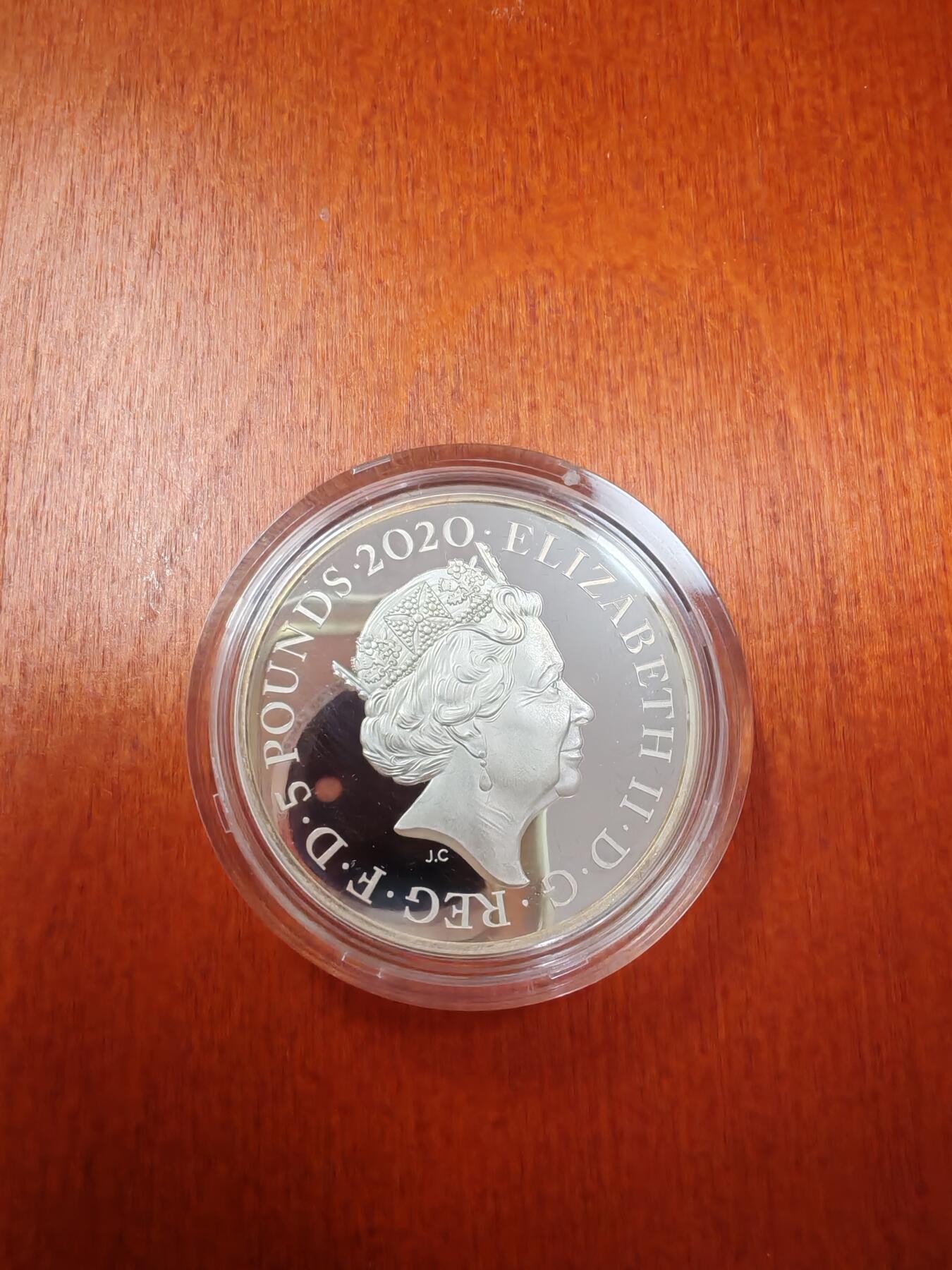 长老汇龙年精选第二十二场拍卖 2020年英国乔治三世5英镑加厚精制银币，盒证全，550枚