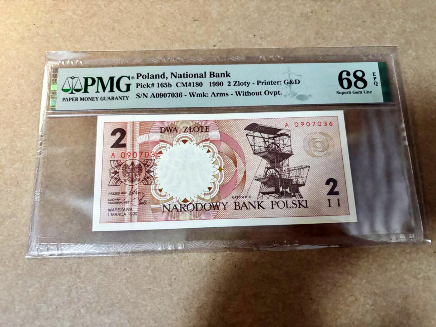 【Blue Auction】✨世界纸币精拍第527期【精】 波兰 1990年2兹罗提 PMG68EPQ 超高分