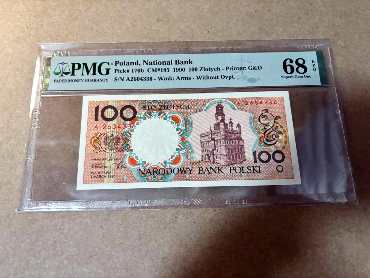 【Blue Auction】✨世界纸币精拍第527期【精】 波兰 1990年100兹罗提 PMG68EPQ 超高分