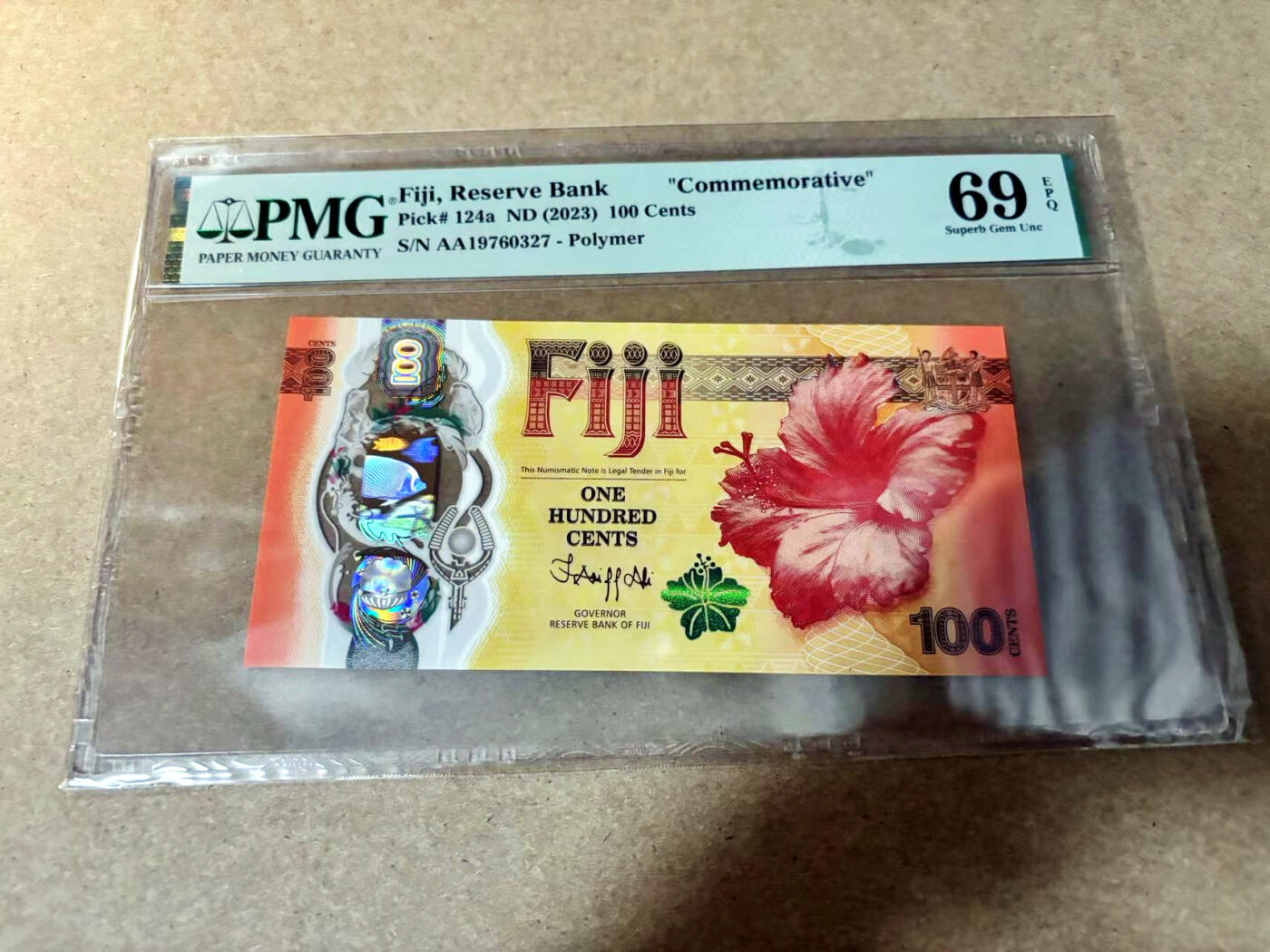 【Blue Auction】✨世界纸币精拍第527期【精】 【AA】斐济 2023年100分 PMG69EPQ 近满分