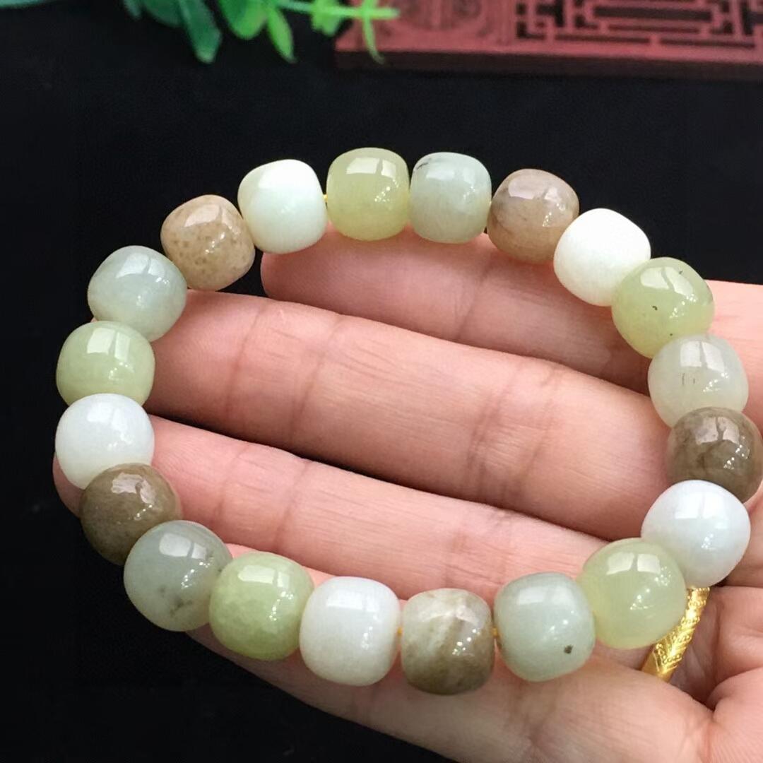 珠宝文玩专场 天然和田玉老型珠手串