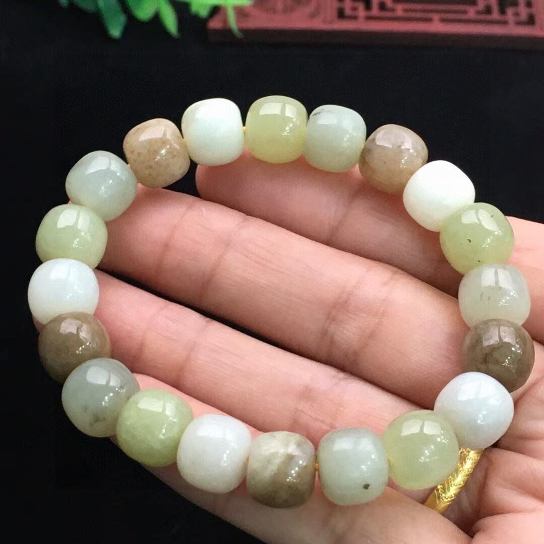 珠宝文玩专场 天然和田玉老型珠手串