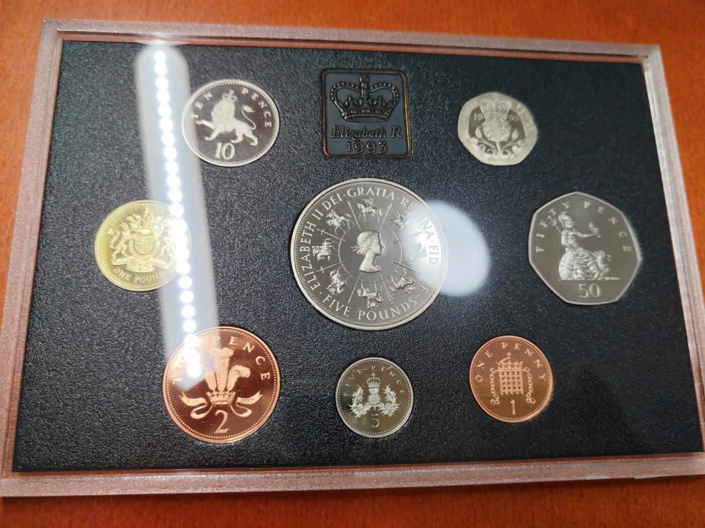 长老汇龙年精选第二十二场拍卖 1993英国8枚精制币套装，盒证全