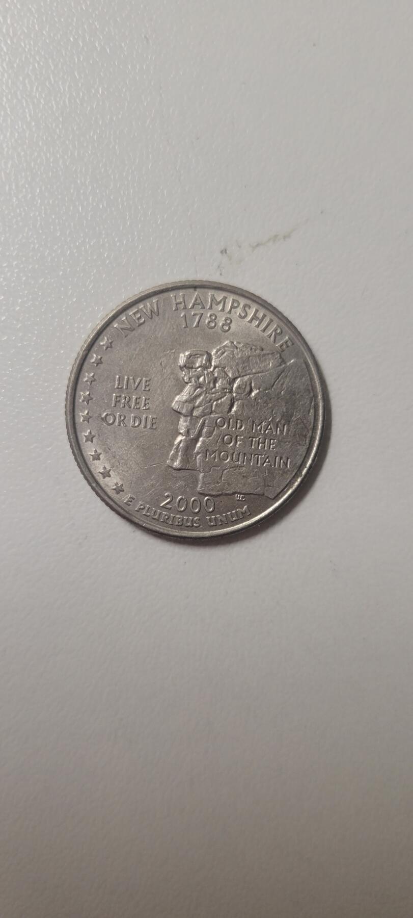 2024第十四期 美国2000年25分 新罕布什尔州 P版 纪念币 