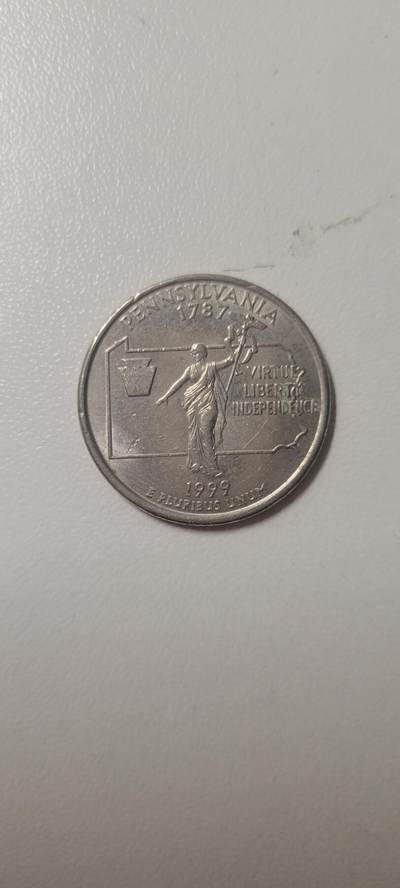2024第十四期 美国50州币 1999年25美分 宾夕法尼亚州