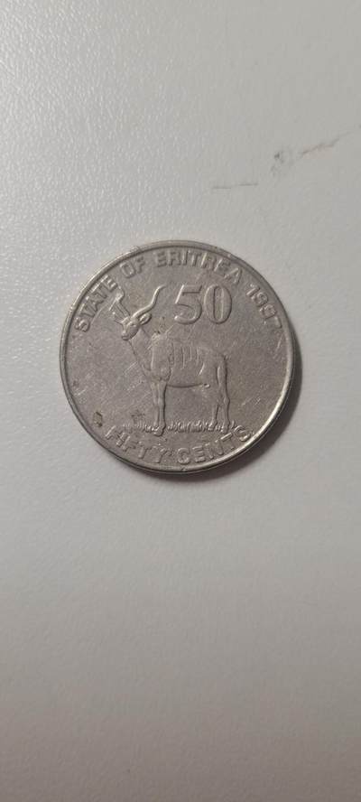 2024第十四期 厄立特里亚1997年50分硬币非洲羚羊