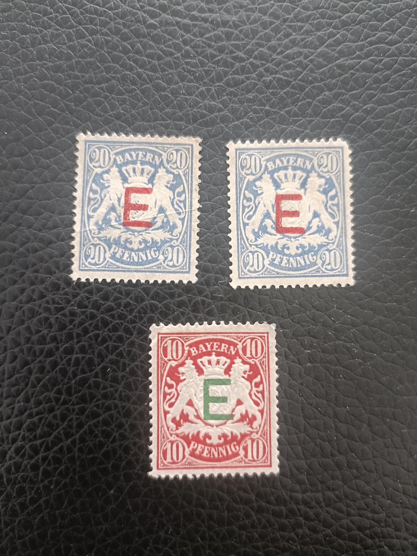 88外国邮票 德国邮票 巴伐利亚 1908年 州徽 加盖铁路公务 3枚 新票 所见即所得