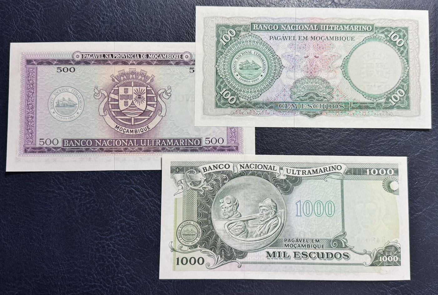 收藏联盟Quantum Auction 第369期拍卖  莫桑比克1961-72年100-1000埃斯库多和土耳其1991年版10万-100万里拉 品相UNC 10万里拉有潮斑
