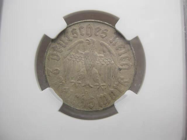 NGC-MS62德国1933年D 马丁路德2马克银币