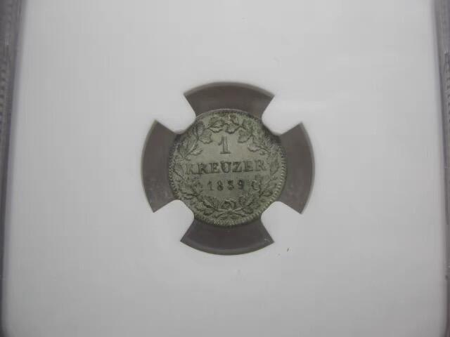 【早期版】NGC-MS62德国-巴伐利亚1839年1克鲁泽银币