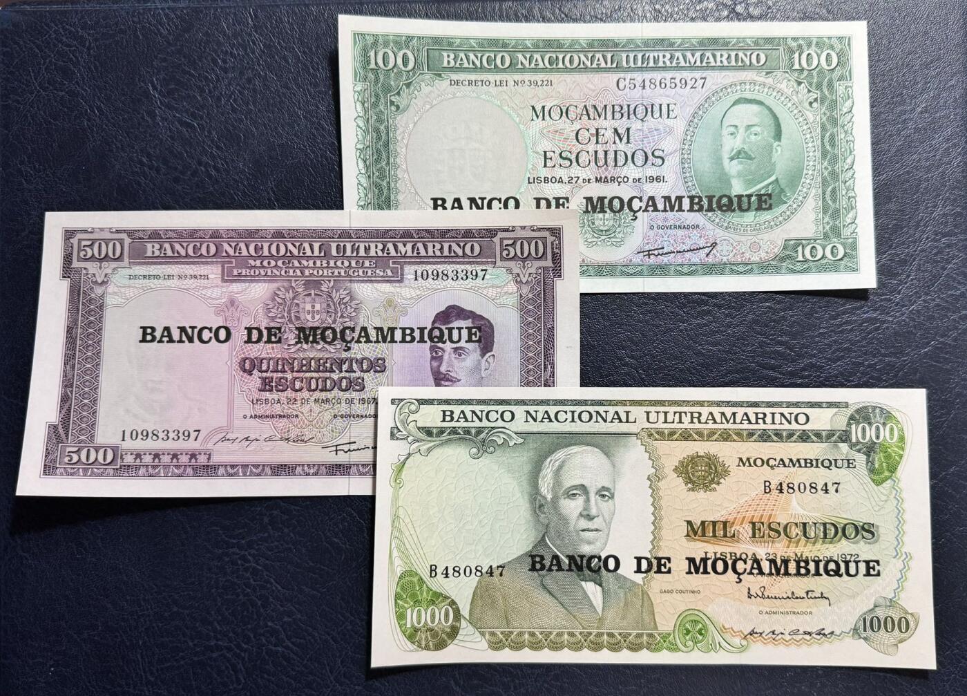 收藏联盟Quantum Auction 第369期拍卖  莫桑比克1961-72年100-1000埃斯库多和土耳其1991年版10万-100万里拉 品相UNC 10万里拉有潮斑