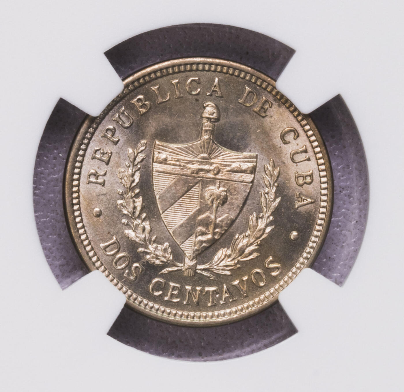 NGC-MS65 1916古巴2分镍币首版完美品